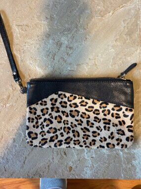 Handbag Butler Leather Cheetah Print Wristlet Wallet Clutch